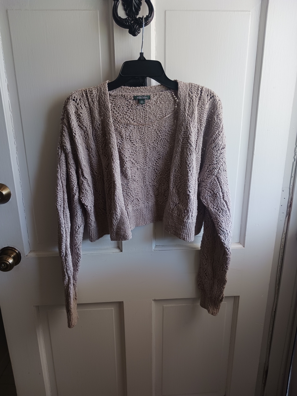 Wild Fable Cropped Knit Cardigan Light Gray Womens Size XXS Extra Extra Small